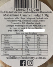 Load image into Gallery viewer, Red Hill Confectionery - Macadamia Caramel Fudge 160g Tub GF