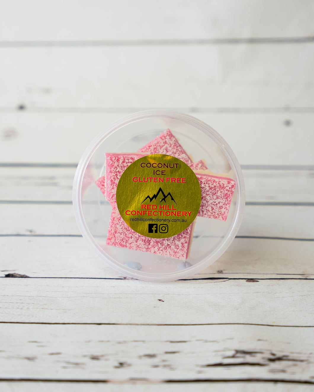 Red Hill Confectionery - Coconut Ice 160g Tub GF