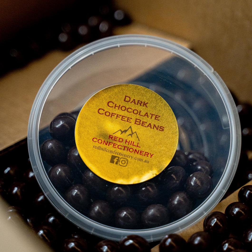 Red Hill Confectionery - Dark Chocolate Coated Coffee Beans 130g Tub