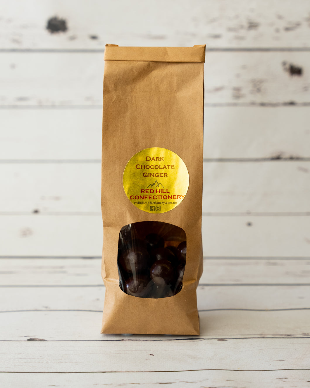 Red Hill Confectionery - Dark Chocolate Coated Ginger 280g Bag