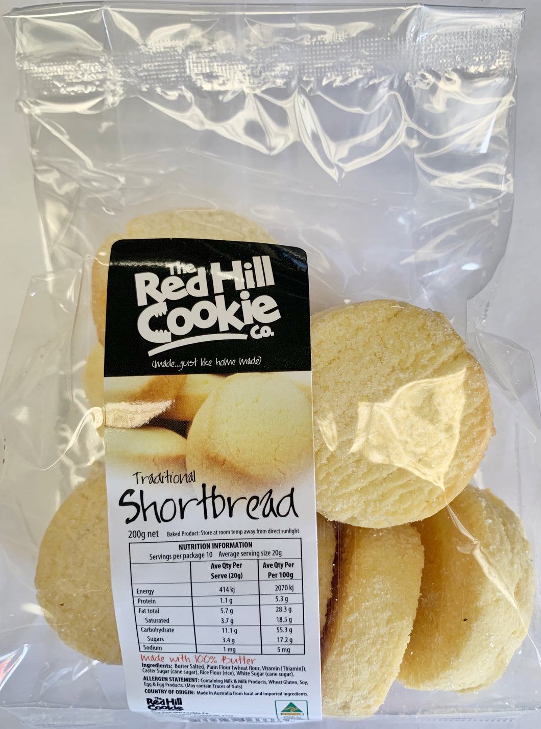 COOKIES Red Hill Cookie Co SHORTBREAD 200g