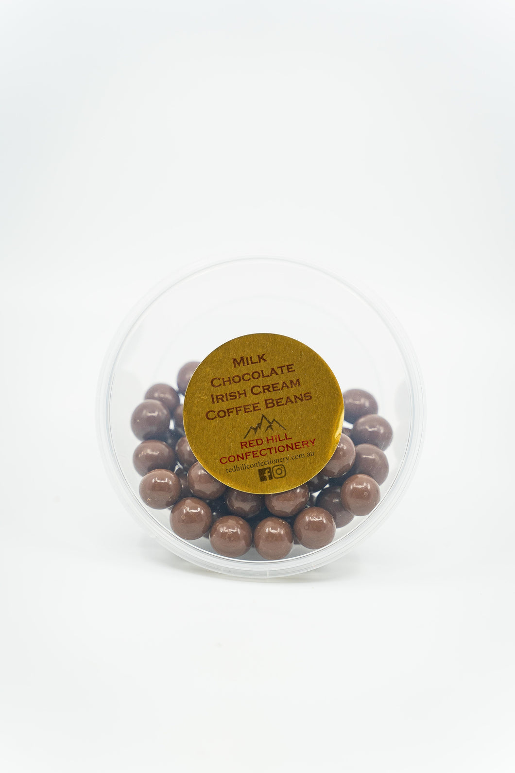 Red Hill Confectionery - Milk Chocolate Irish Cream Coffee Beans 120g Tub