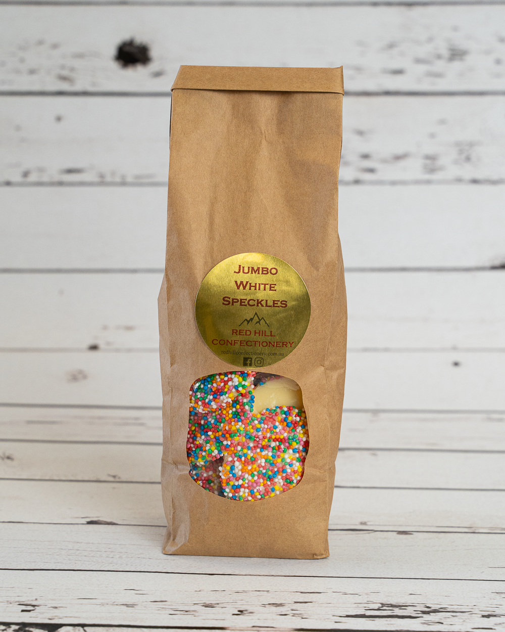 Red Hill Confectionery - Jumbo White Speckles 250g Bag