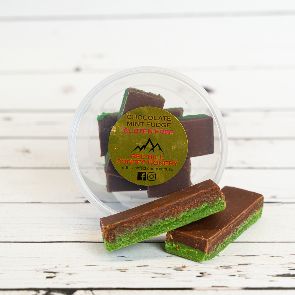 Red Hill Confectionery - Chocolate Mint Fudge 160g Tub GF